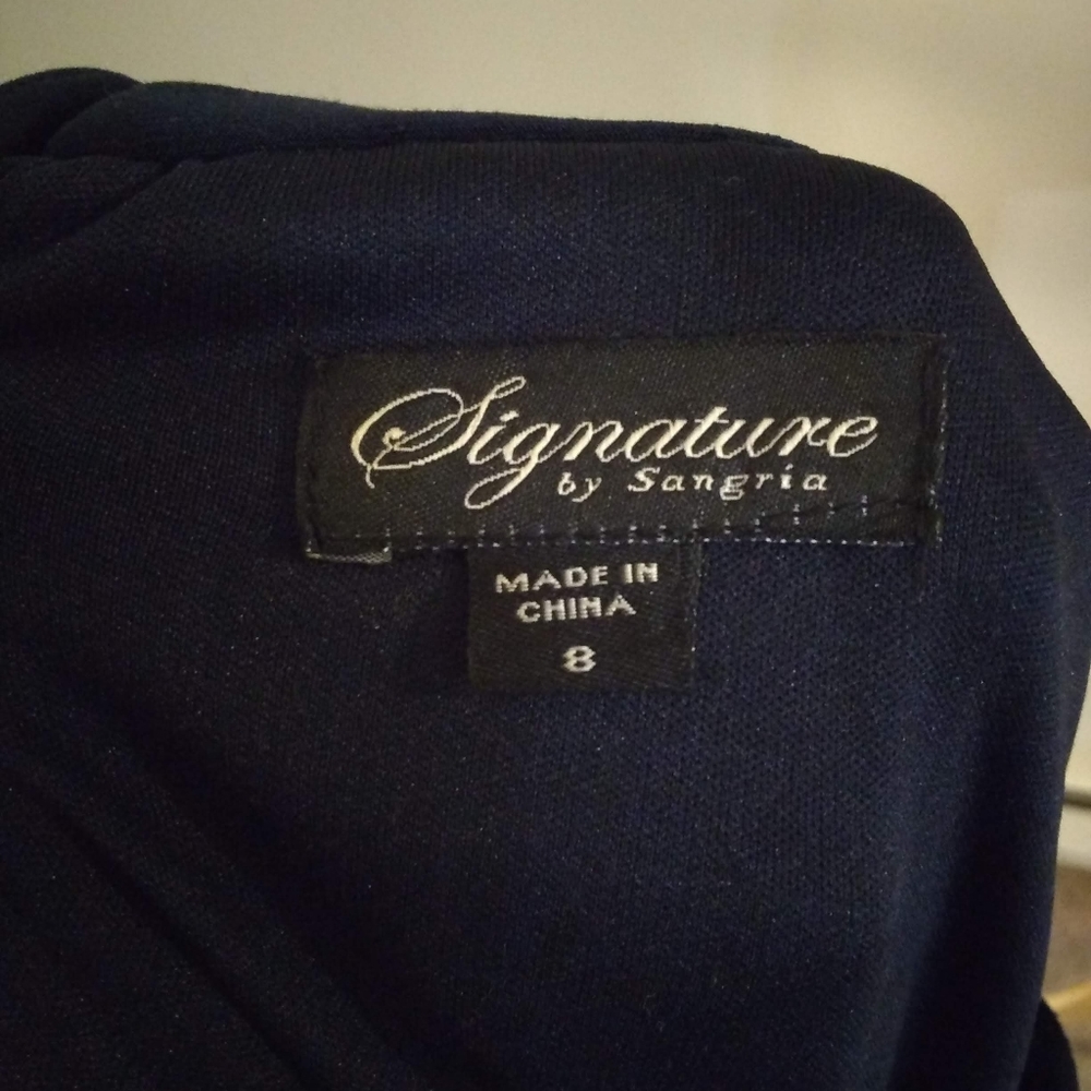 Signature by Sangria keyhole midi navy dress, 8 - Picture 3 of 10